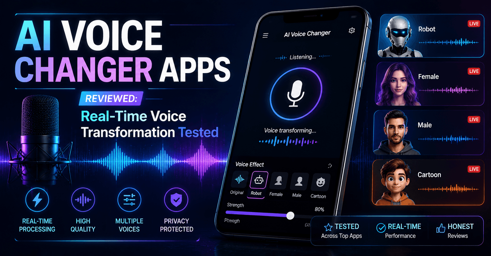 AI Voice Changer Apps Reviewed: Real-Time Voice Transformation Tested