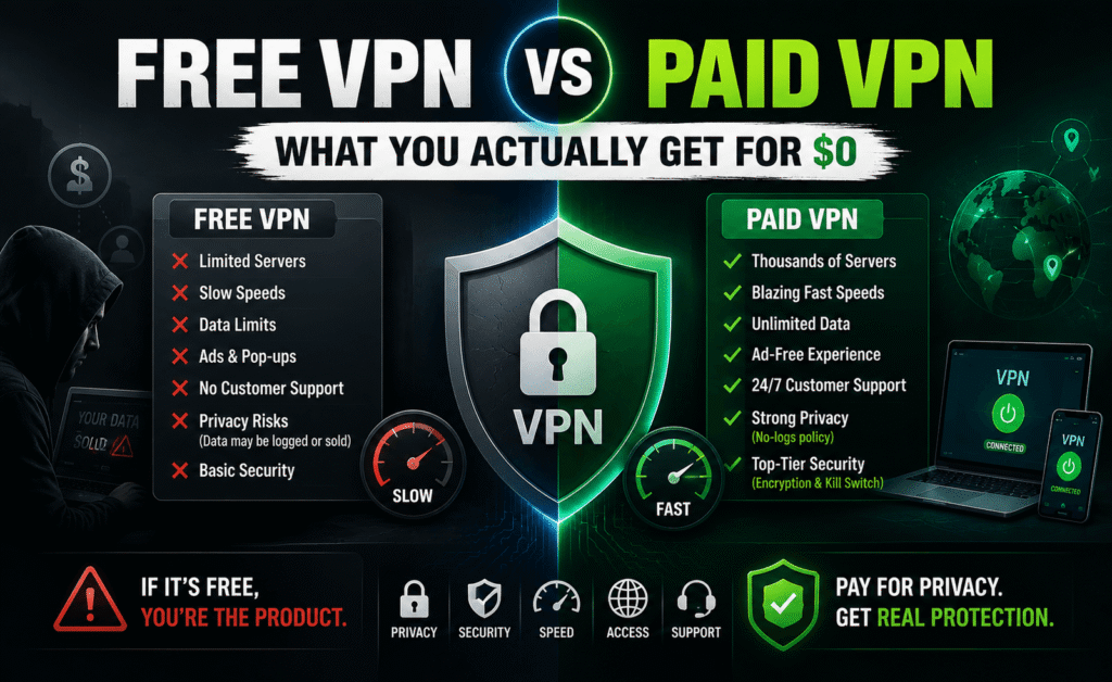 Free VPN vs Paid VPN: What You Actually Get for $0